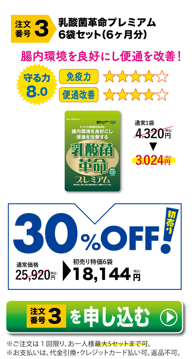 注文番号3を申し込む